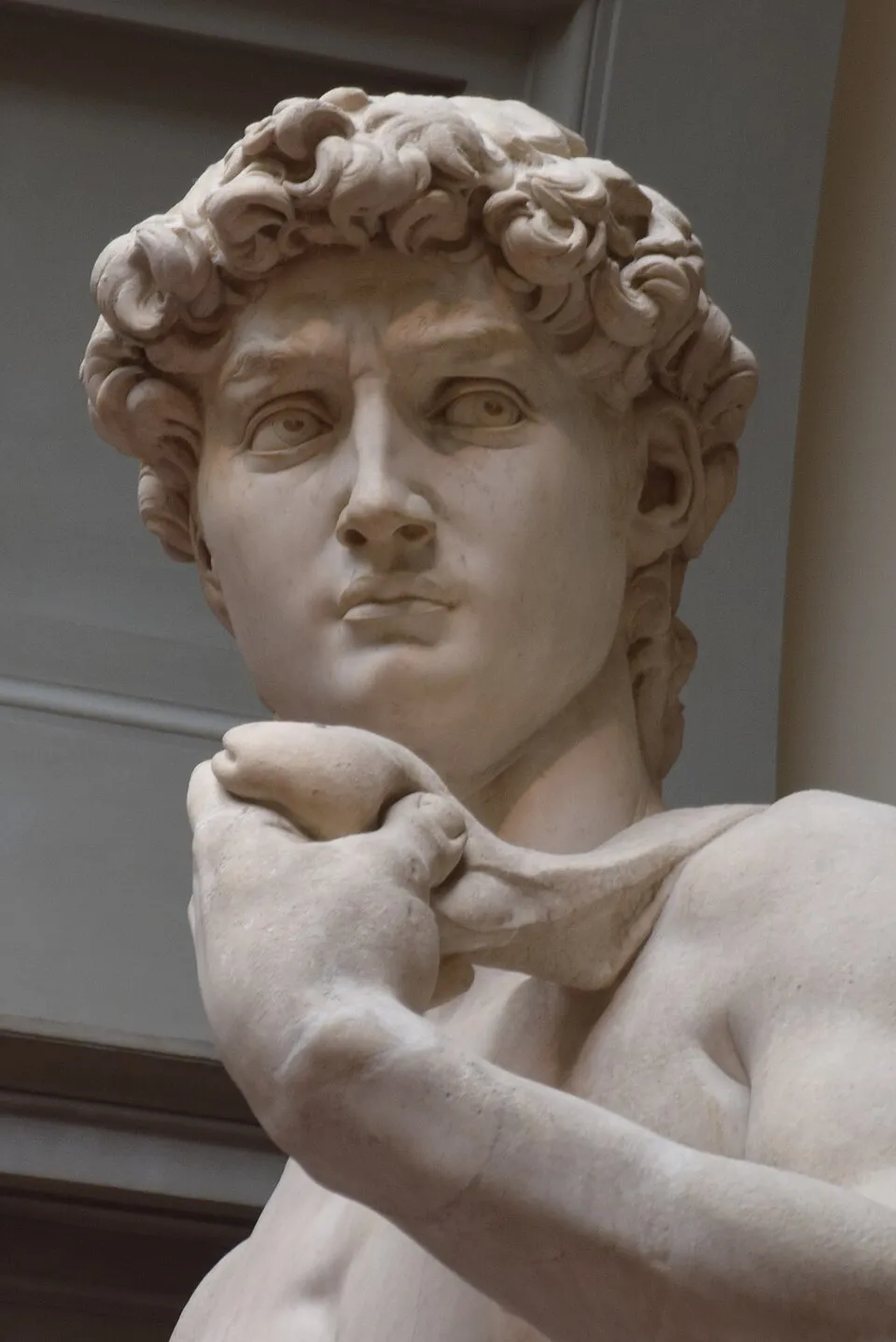Face detail of Michelangelo's David